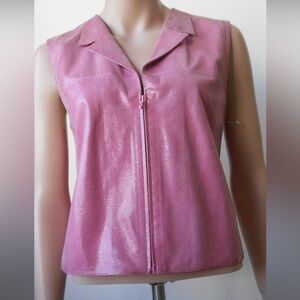 Authentic Chanel  Pink faux lizard biker jacket